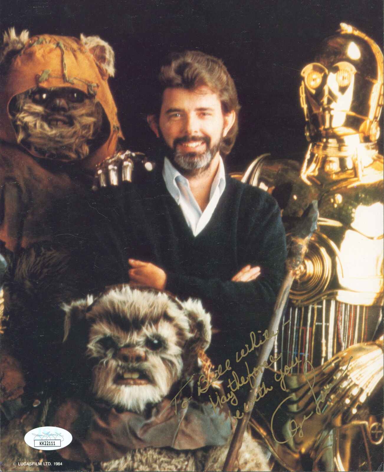 George Lucas Star Wars May The Force Be With You Signed 8x10 Photo Poster painting JSA #KK22111