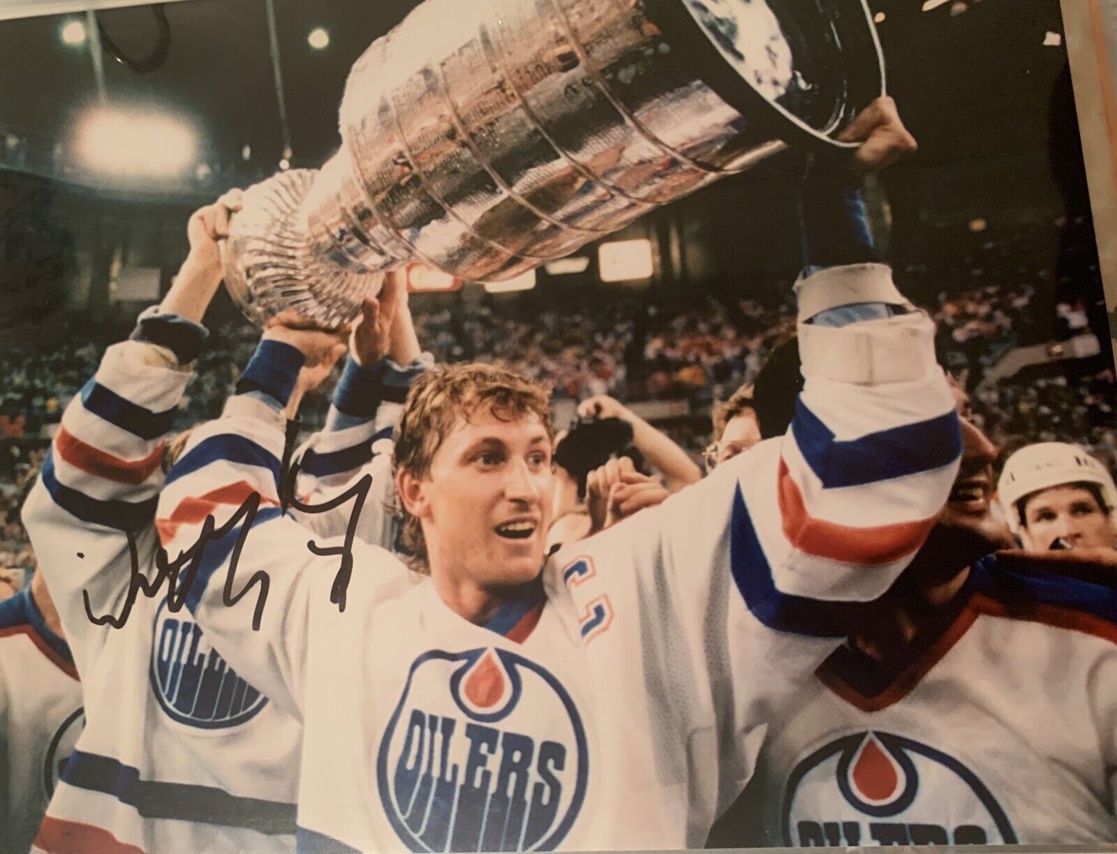 wayne gretzky Signed 8x10 Auto Photo Poster painting Pic Oilers Cup