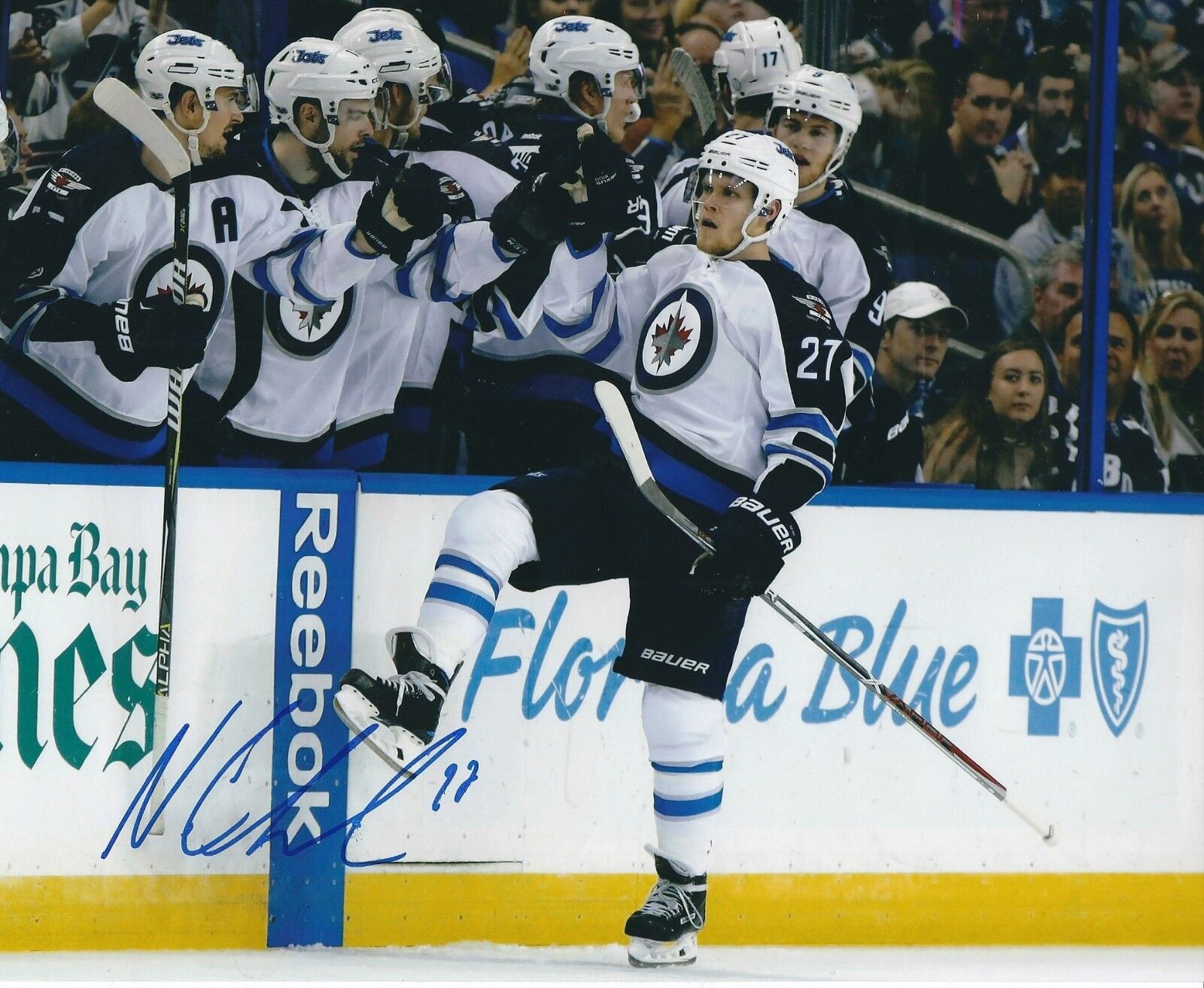 Signed 8x10 NIKOLAJ EHLERS Winnipeg Jets Autographed Photo Poster painting - COA