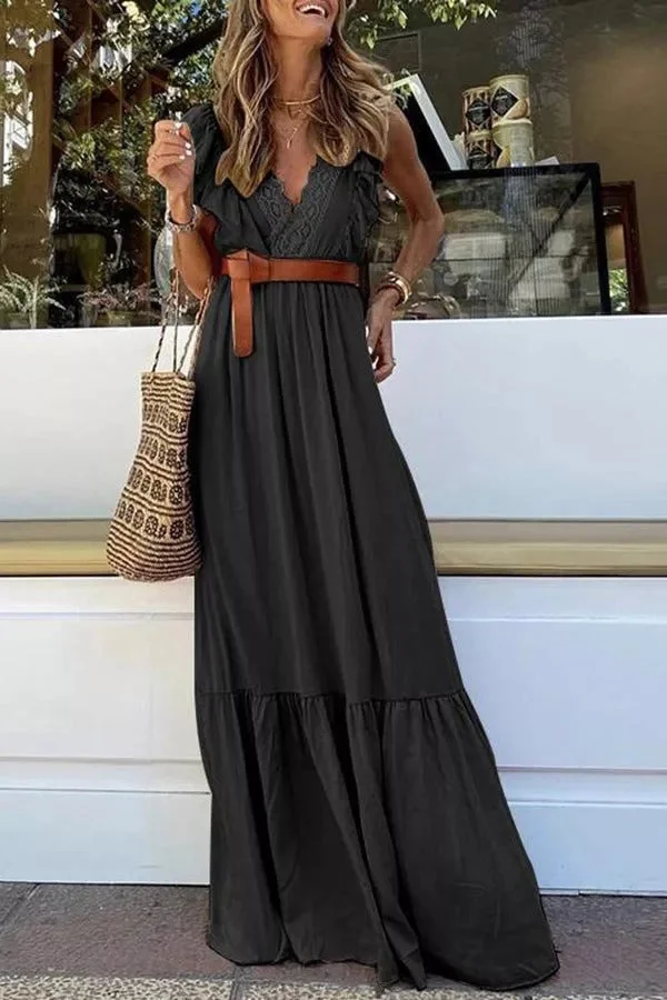 Ticket To Love Lace A Line Maxi Dress