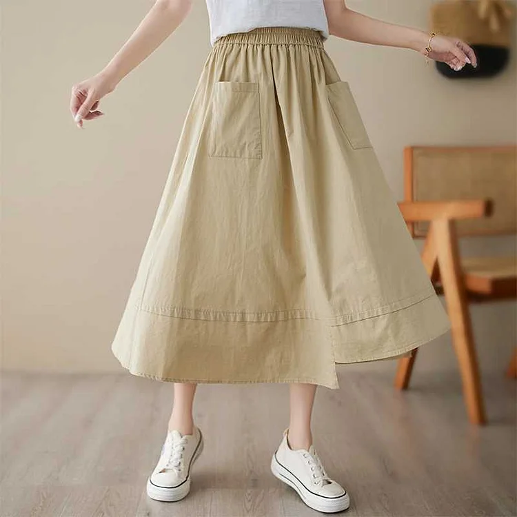 Irregular Splicing High Waist Skirt