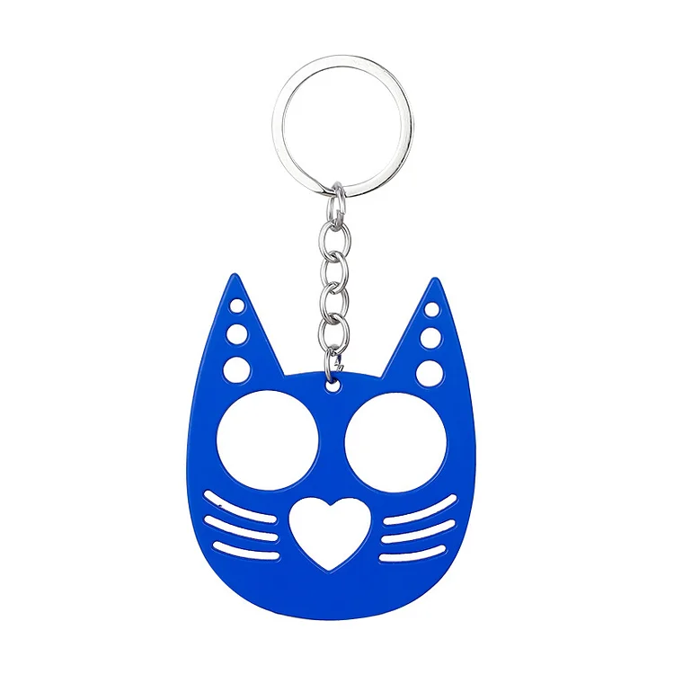 Creative Finger Tiger Justice Black Cat Two Finger Buckle Survival Keychain JackMacry 