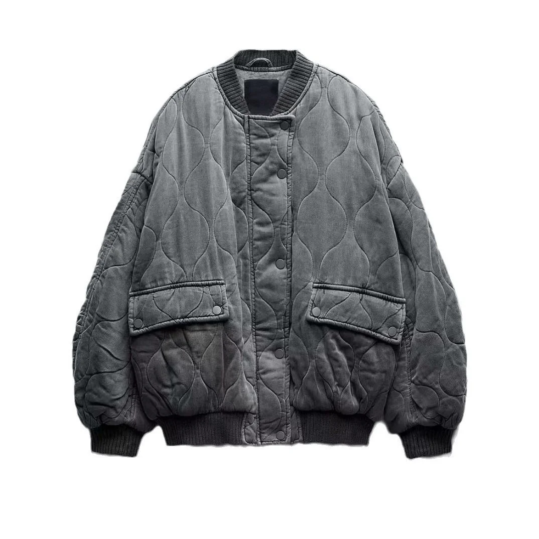Woherb Woherb / Winter 2023 New Women's Washed Cotton Jacket Loose Pocket Pilot Jacket-Outfit Ideas