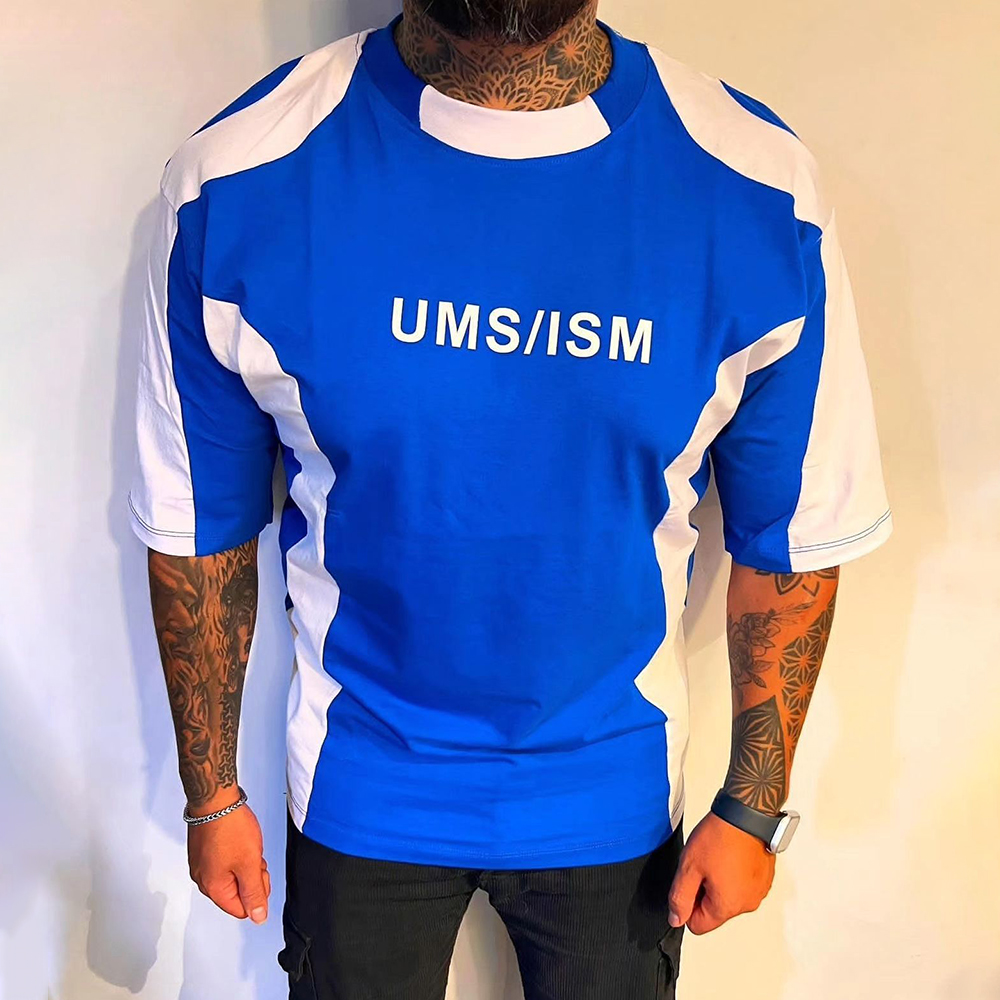 Men's Letter Print Contrast Color Casual T-Shirt