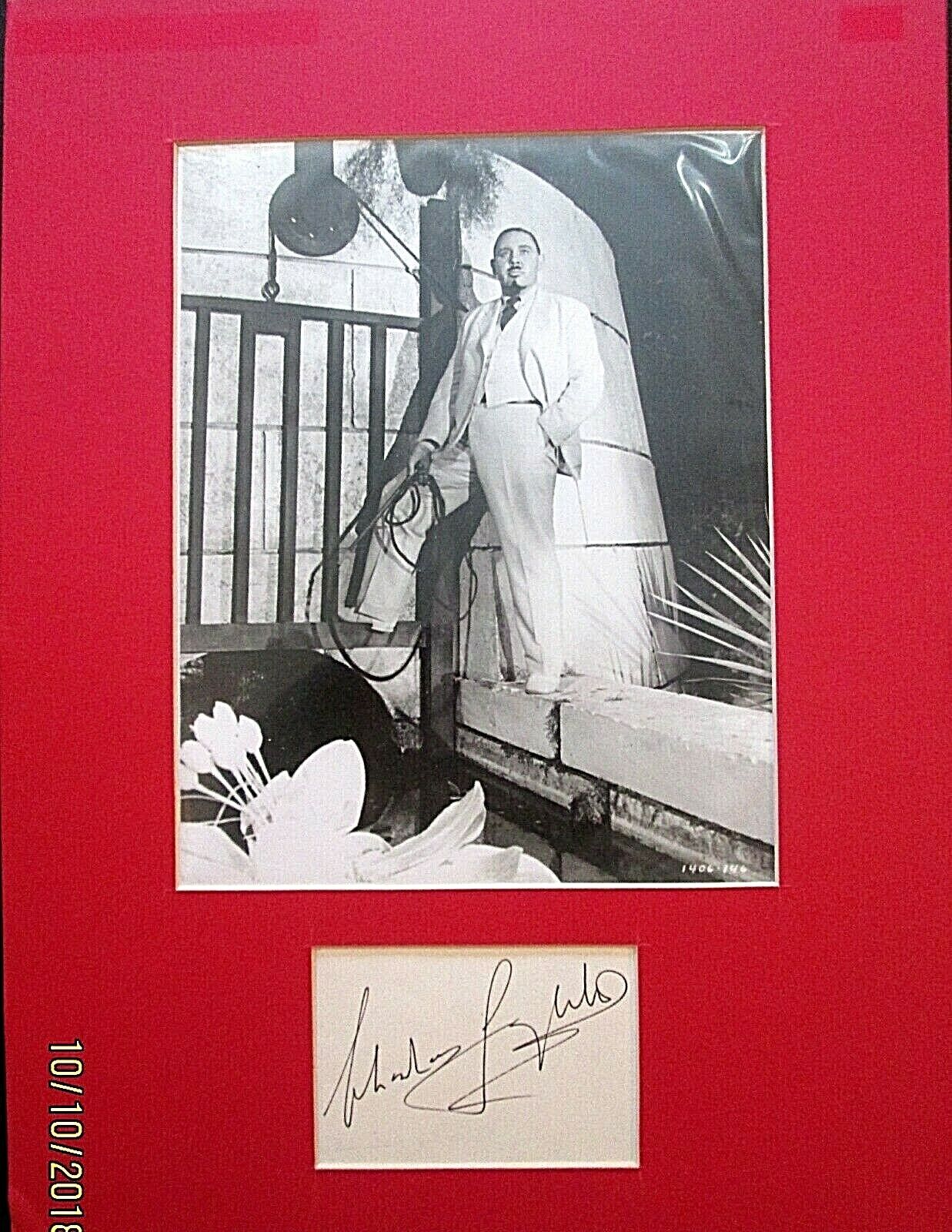 CHARLES LAUGHTON: (ISLAND OF LOST SOULS) HAND SIGN AUTOGRAPH CARD & Photo Poster painting *