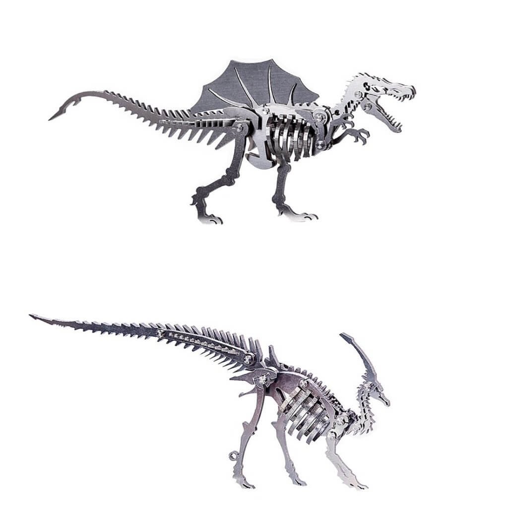 2PCS 3D DIY Metal Assembly Stainless Steel Puzzle Spinosaurus Spinosaurus Dinosaurs Model,okpuzzle,3dpuzzle,puzzle shop,puzzle store