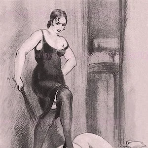 300px x 300px - Vintage 1920's Dominatrix Kinky Erotic Boot Trampling Bondage BDSM 5x7  Greeting Card