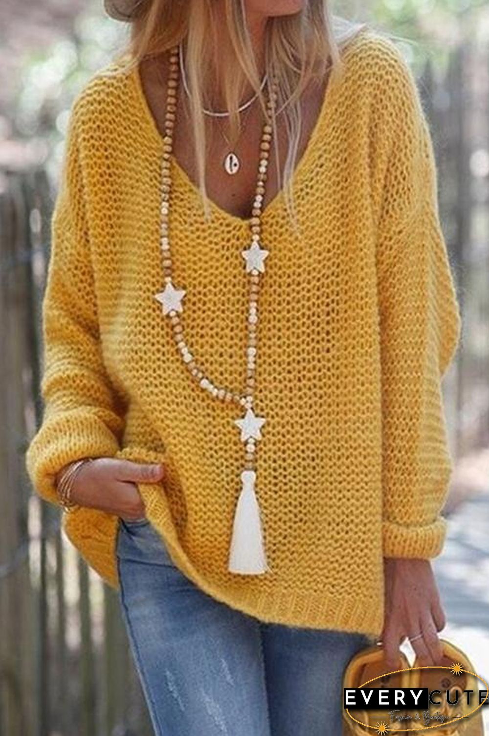 V Neck Loose Sweater