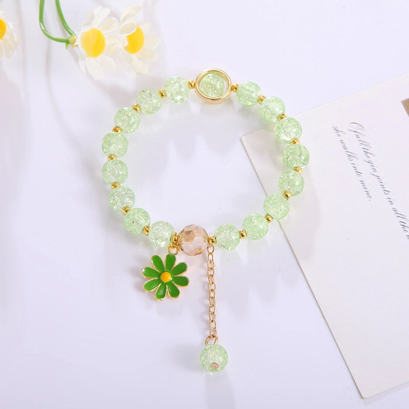 Flower Bracelet Handmade Design Popcorn Crystal Bracelet Korean Girl’s Personality Best Friend Couple’s Bracelet Daisy