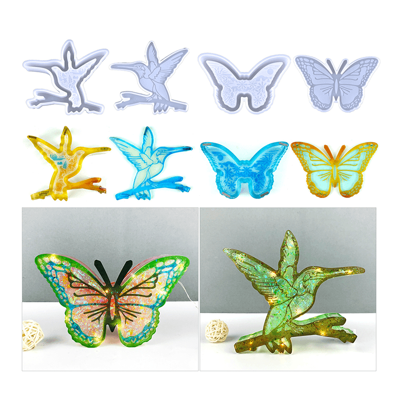 Desktop Decorative Butterfly / Hummingbird Storage Box Silicone Mold