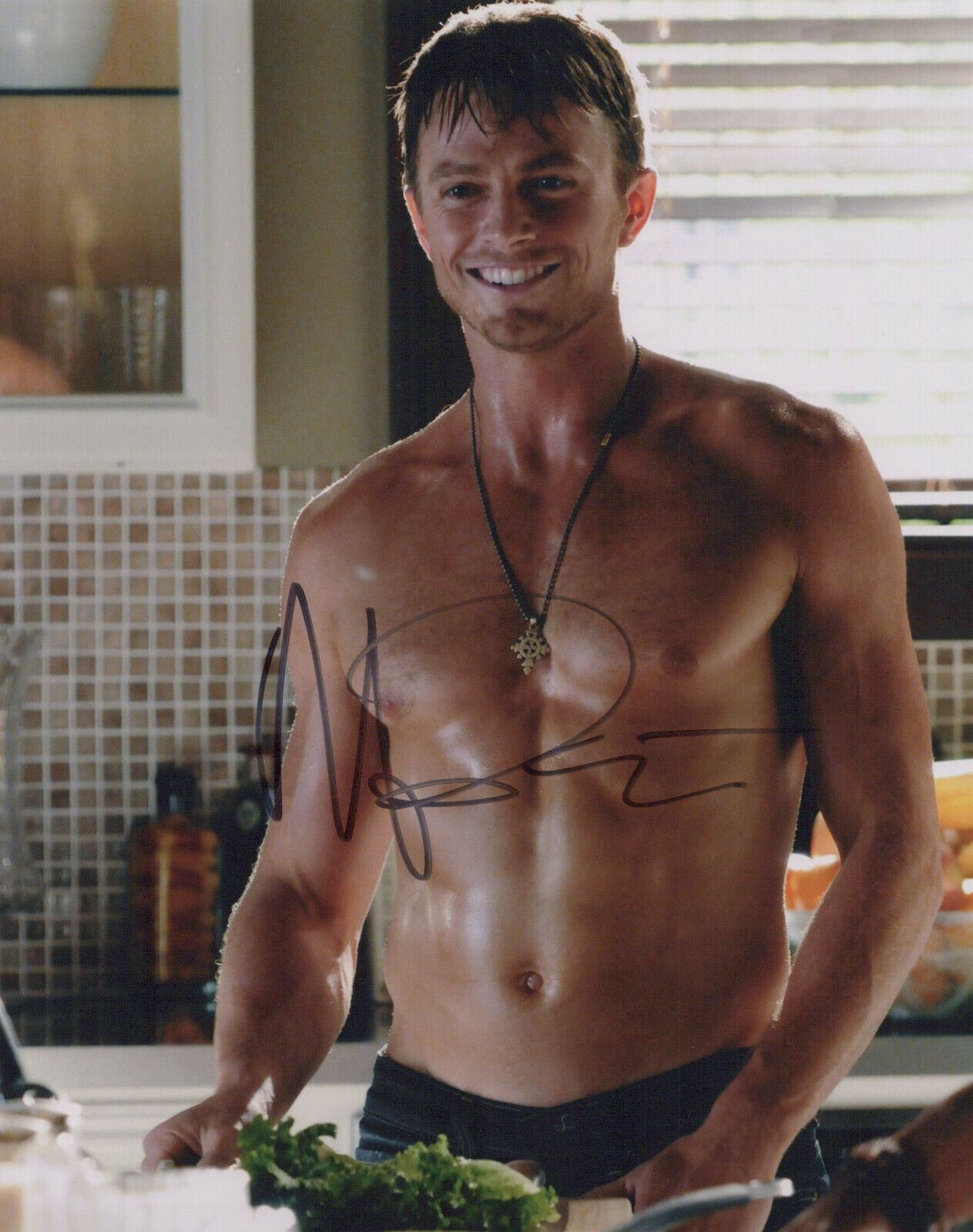 Wilson Bethel shirtless signed 8x10 Photo Poster painting In-person