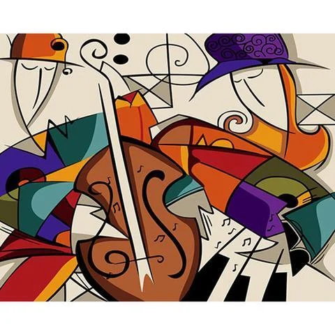 DIY Paint by Numbers Kit for Adults - Modern Instruments、bestdiys、sdecorshop