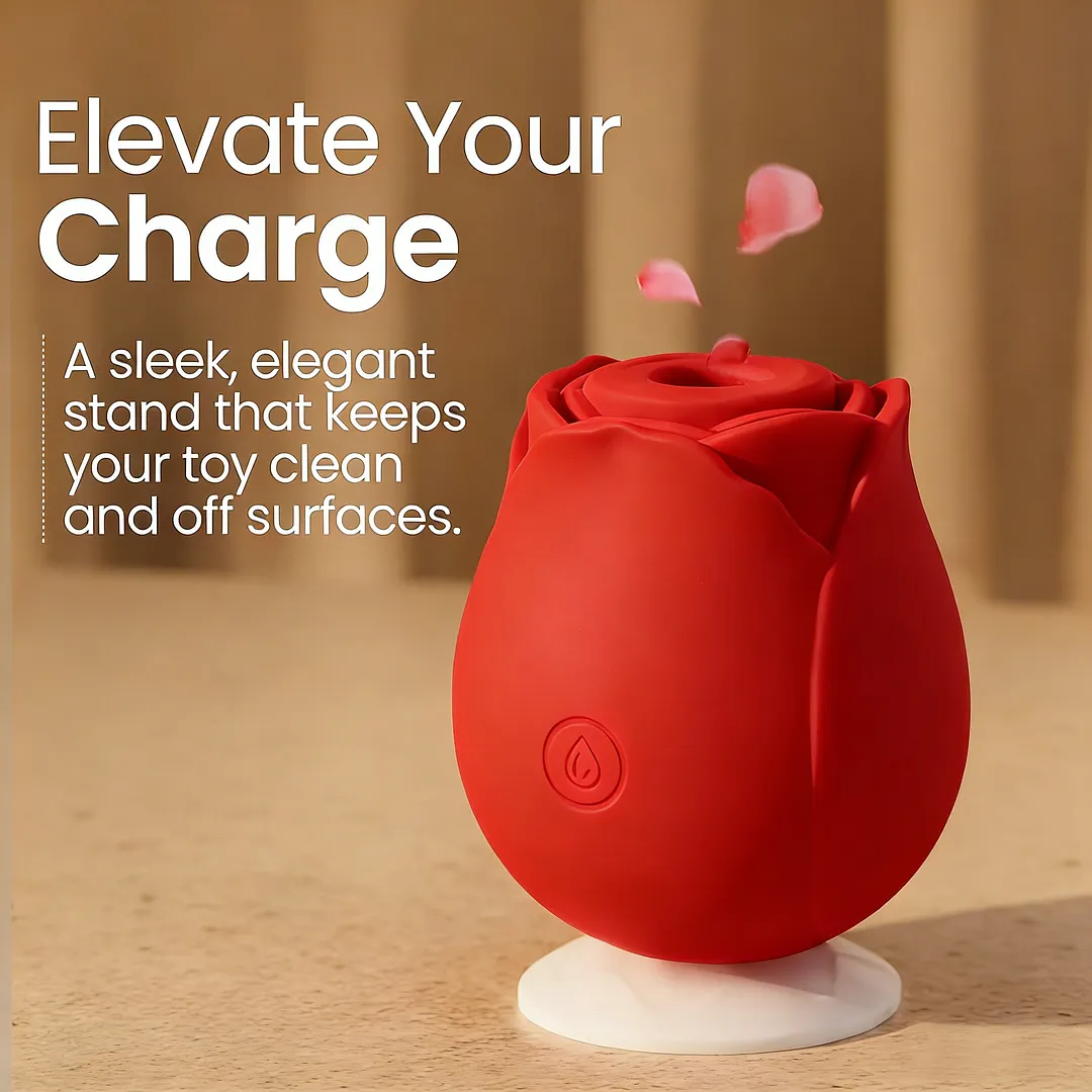 Silica Gel Rose Toy Suction Clit Stimulator&reg; (Red)