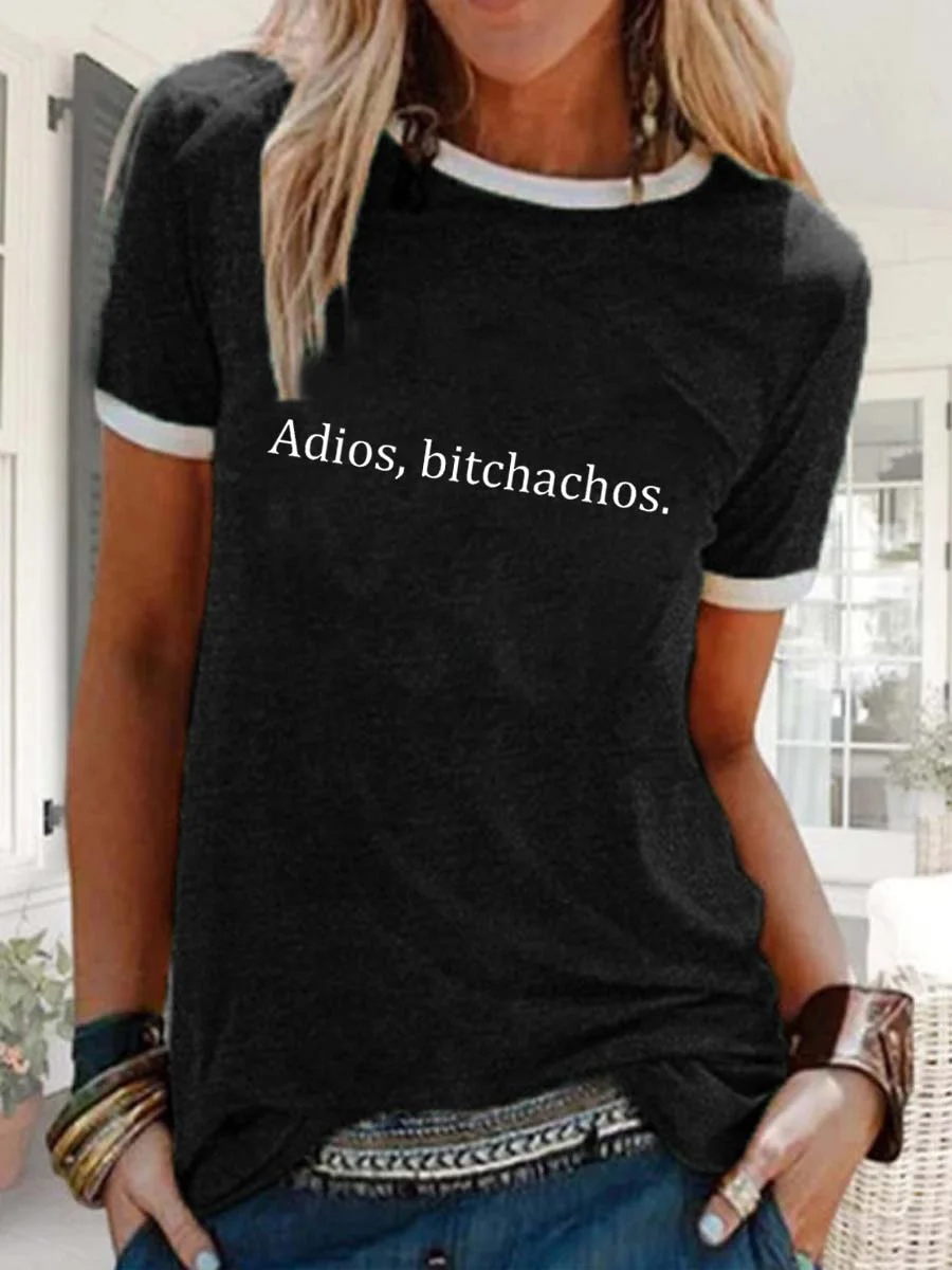 Adios, Bitchachos Color Block Sleeve T-shirt