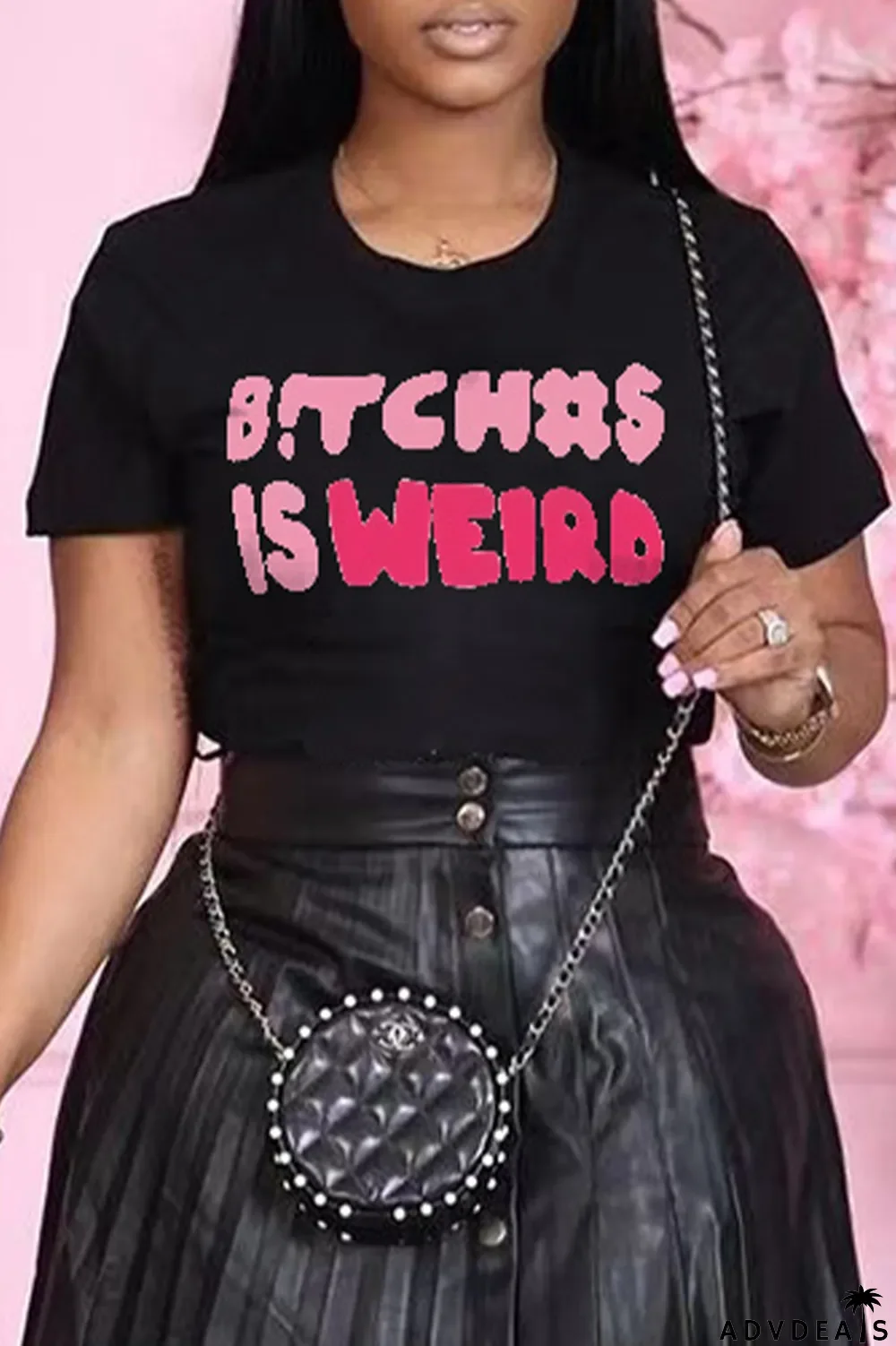 Red Fashion Street Print Letter O Neck T-Shirts