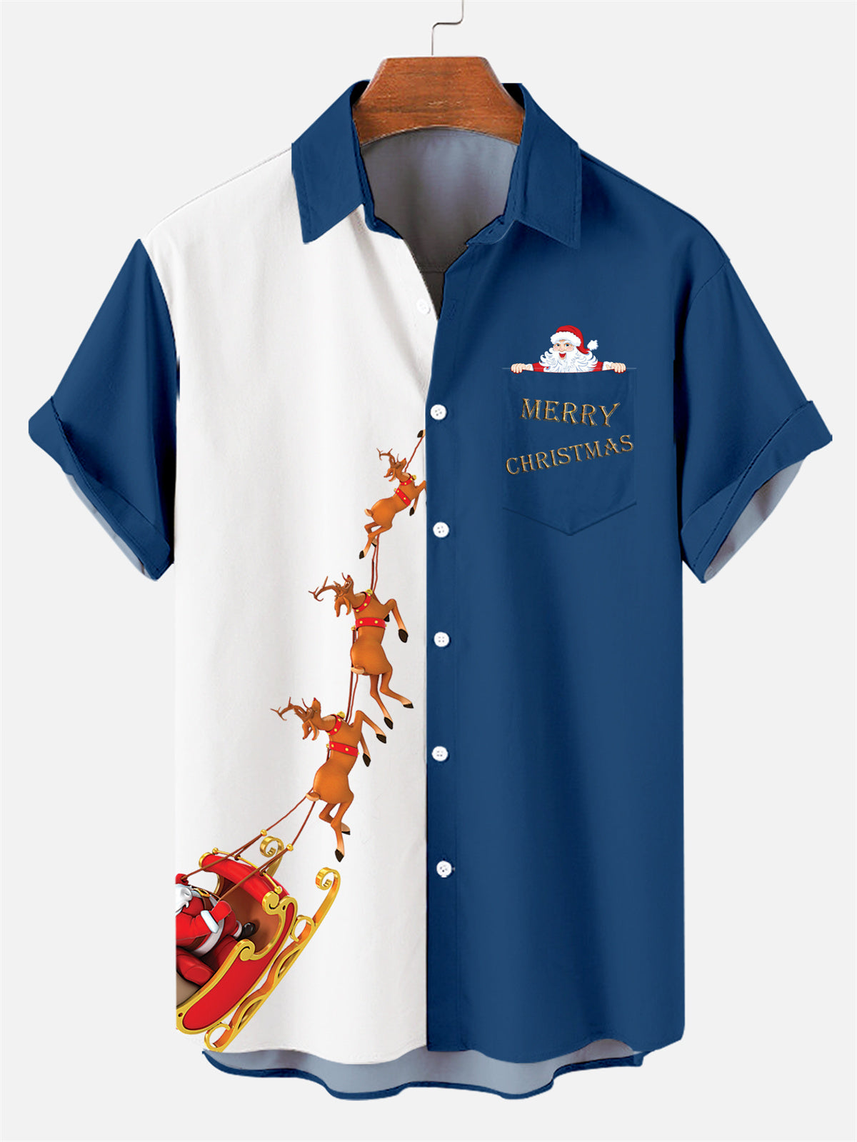 Men's Christmas Creative Design Short Sleeve Shirts PLUSCLOTHESMAN