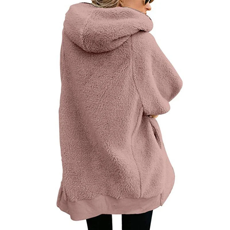 Lamb velvet hooded women long winter jacket 2019 autumn and winter new plus size 5XL warm outwear coat female