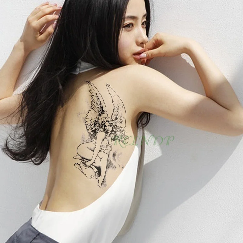 Waterproof Temporary Tattoo Sticker divine wings of angel tatto stickers flash tatoo fake tattoos for girl women lady 7