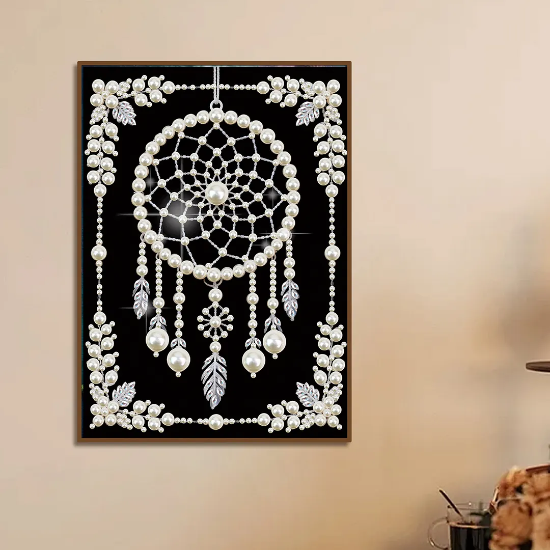 Dreamcatcher Special Shaped DIY Partial Drill Diamond Art Pearl Painting Kit for Adults Beginners Home Decor Art Craft Pearl Diamond Painting 30x40cm