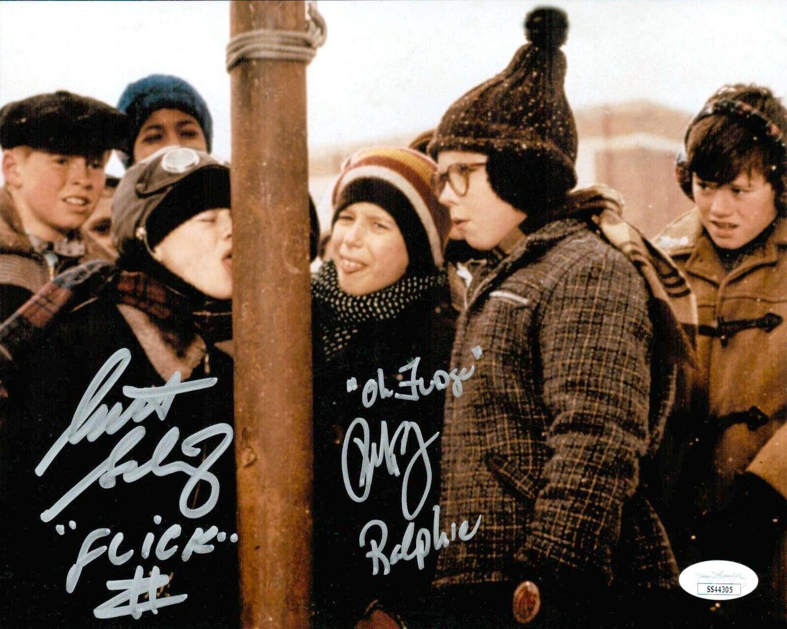 PETER BILLINGSLEY & SCOTT SCHWARTZ Signed 8x10 A CHRISTMAS STORY Photo Poster painting JSA COA