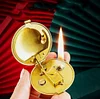 Antique Handmade Mechanical Lighter 1935 Compact Brass Round Semi Automatic