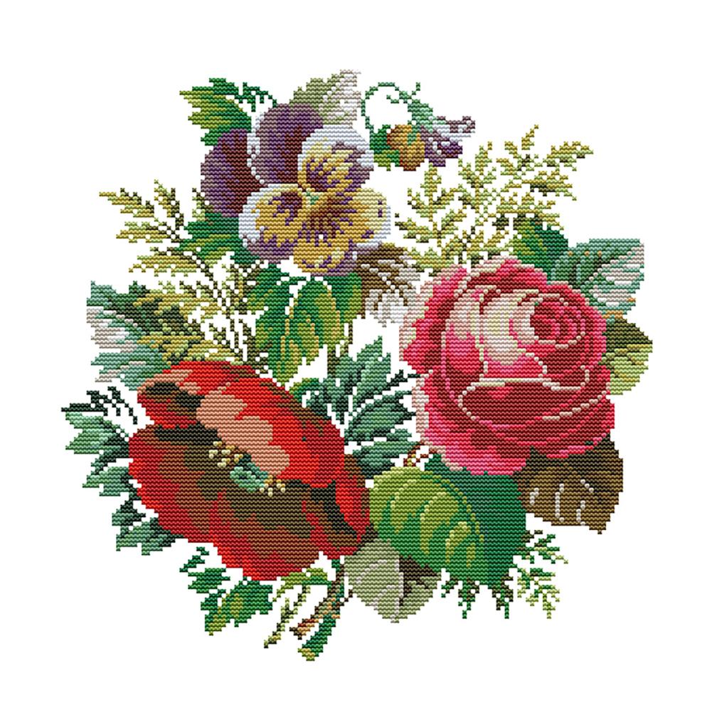 

Rose Bouquet - 14CT Stamped Cross Stitch - 36*36cm, 501 Original
