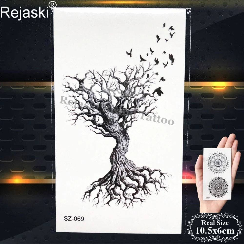 Labrador Dog Temporary Tattoo Stickers Women Body Arm Leaf Black Fake Tatoo Men Kids Waterproof 3D Tattoo Golden Retriever