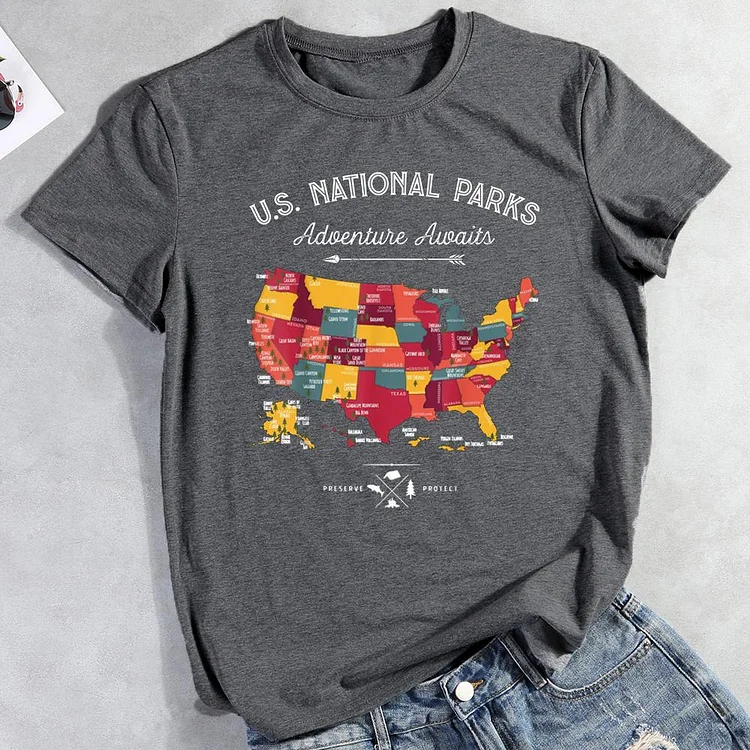 National Parks And  Adventure Awaits Hiking Tees -02197
