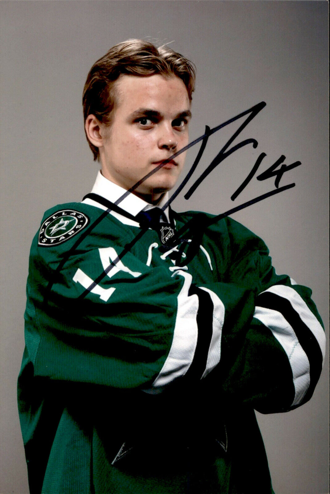 Julius Honka SIGNED 4x6 Photo Poster painting DALLAS STARS #3