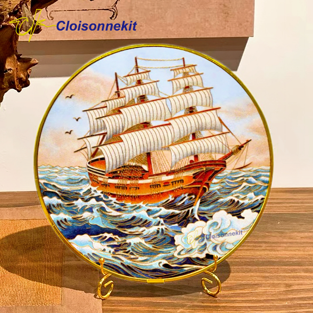 Battling the Stormy Seas -Cloisonne Painting Art Kits - Cloisonnekit