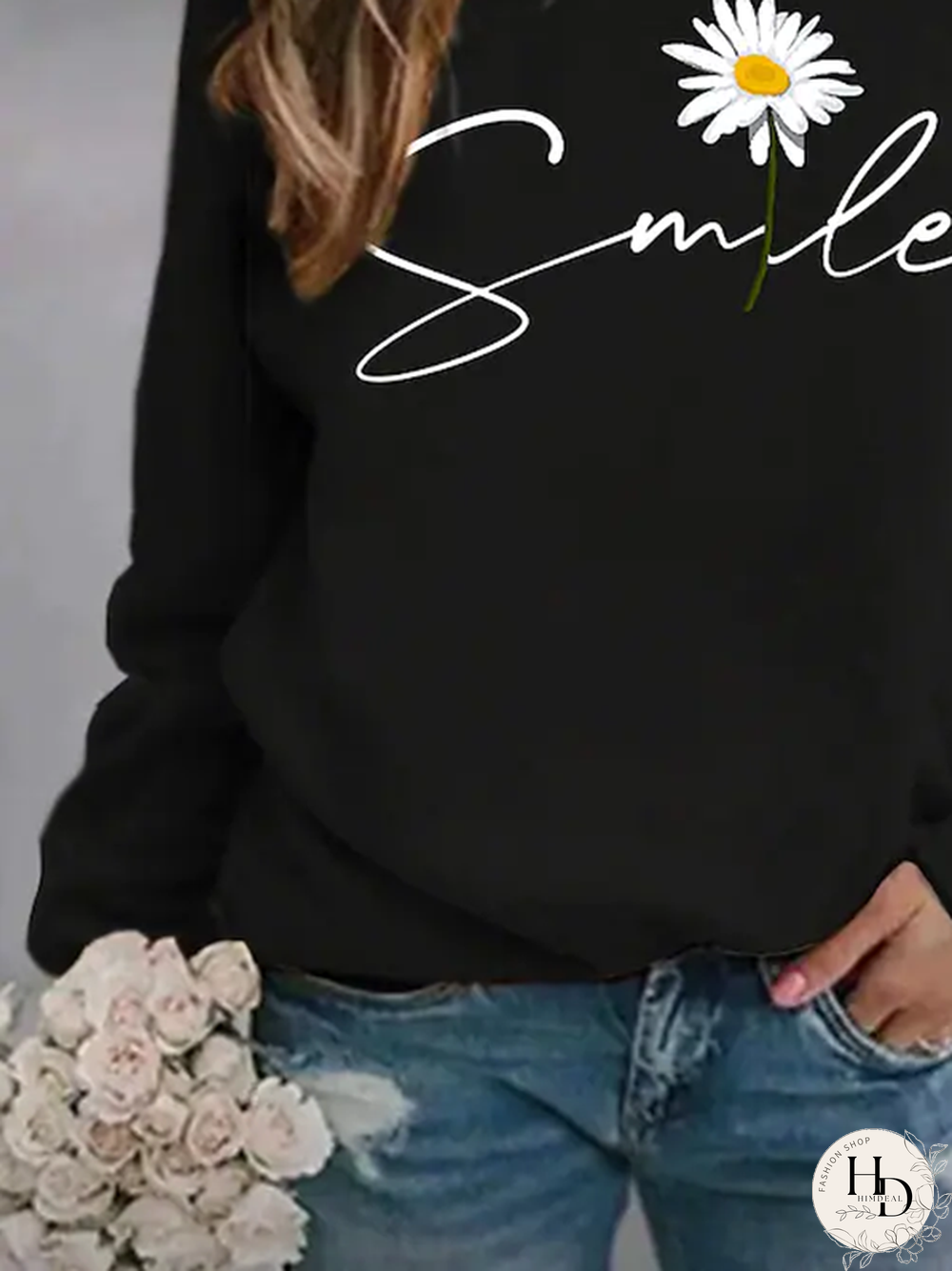 Printed Long Sleeve Crew Neck Casual Sweatshirts