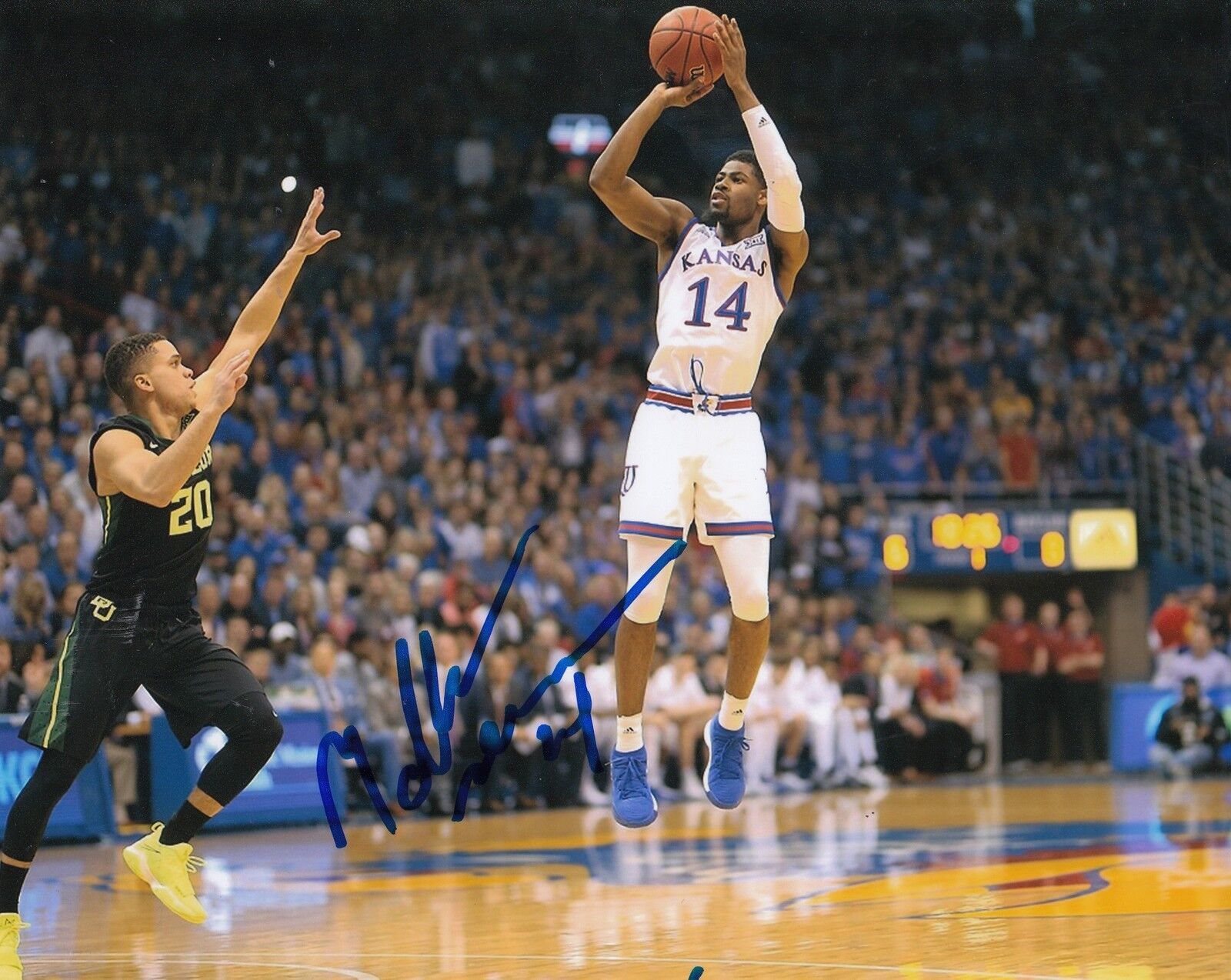 MALIK NEWMAN signed (KANSAS JAYHAWKS) Basketball NBA 8X10 Photo Poster painting W/COA #1