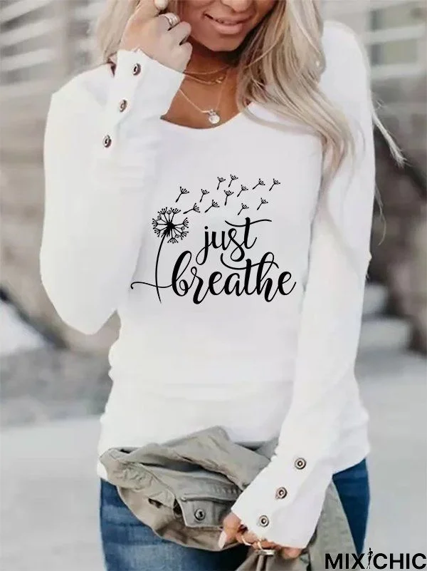 Dandelion Casual Long sleeve T-Shirt