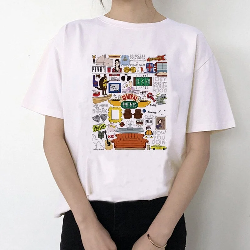 Top Tee Shirt women female femme ulzzang t-shirt Harajuku Casual Vintage Printing Funny girl