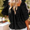 Gioiacombo&trade; Top a mezza manica floreale in chiffon solido