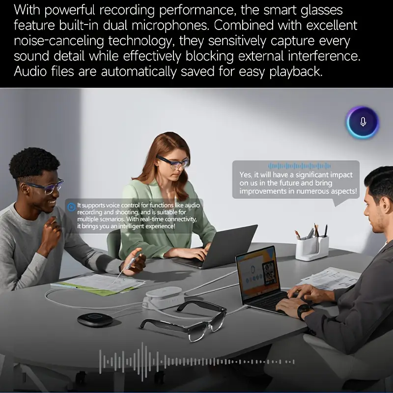 smart glasses with, real-time translation & 1080p hd camera - 8mp ultra-wide, dual-mic noise reduction, - ic, compatible with smartphones/tablets for vlogging, travel, video calls & multi-language Product details 11