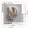 Feather Letter P-Full Round Diamond Painting 30*30CM