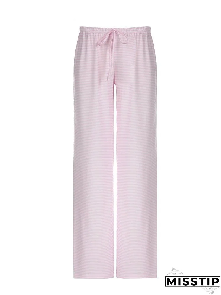 Women's Color High Waist Drawstring Elastic Loose Pants