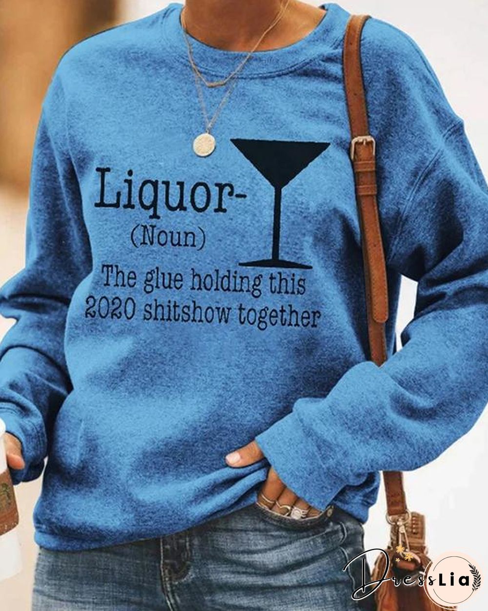 Long Sleeve Printed Letter Vintage Sweatshirt