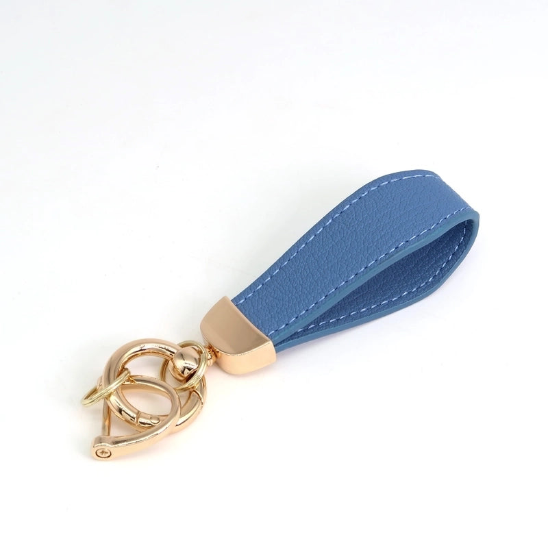Minimalist Classic Style Solid Color Pu Leather Alloy Unisex Bag Pendant Keychain