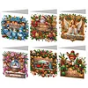 (US Only)6PCS DIY Merry Christmas Diamond Art Greeting Cards Congratulations Cards & Gift