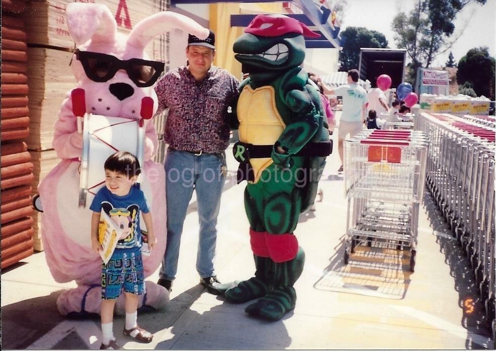 Energizer Bunny, Teenage Mutant Ninja Turtle Dad, Boy FOUND Photo Poster painting Color 11 12 D