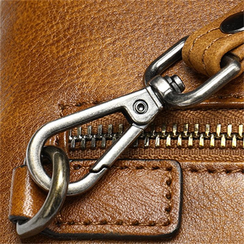 Simple Leather Casual Solid Color Zipper Design Business Clutch