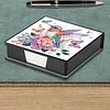 Diamond Painting PU Flowers Birds Note Box with 160 Sheets for Office Home