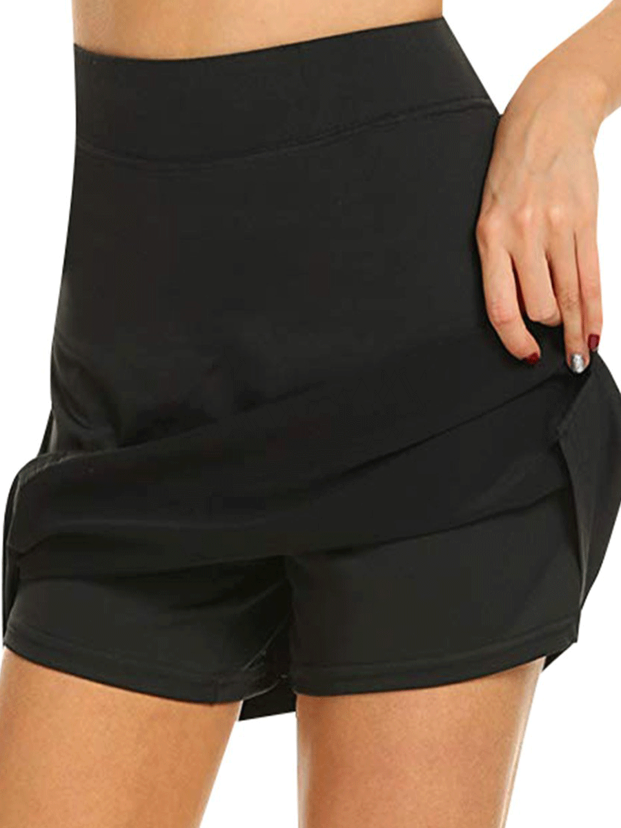 Anti-chafing Elastic Skort with Hidden Pockets Pants