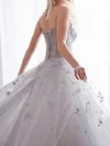 Shiny Embroidered Backless A-Line Evening Bandeau Maxi Dress