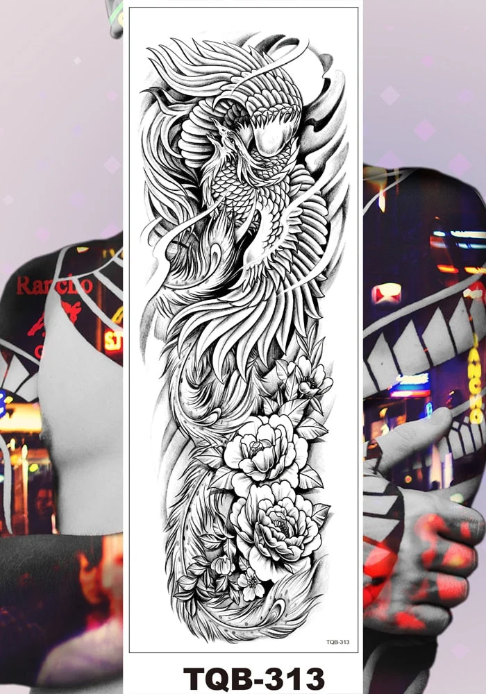 Full Arm Temporary Tattoo Sticker Man Woman Girls Body Leg Fake Tatoo Flowers Lily Butterfly Tattos Makeup Waterproof Hot Sale