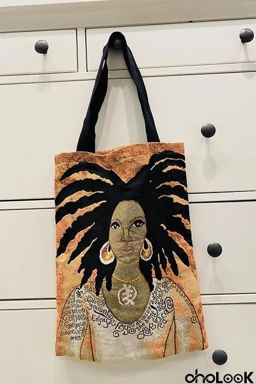 African Woman Canvas Bag