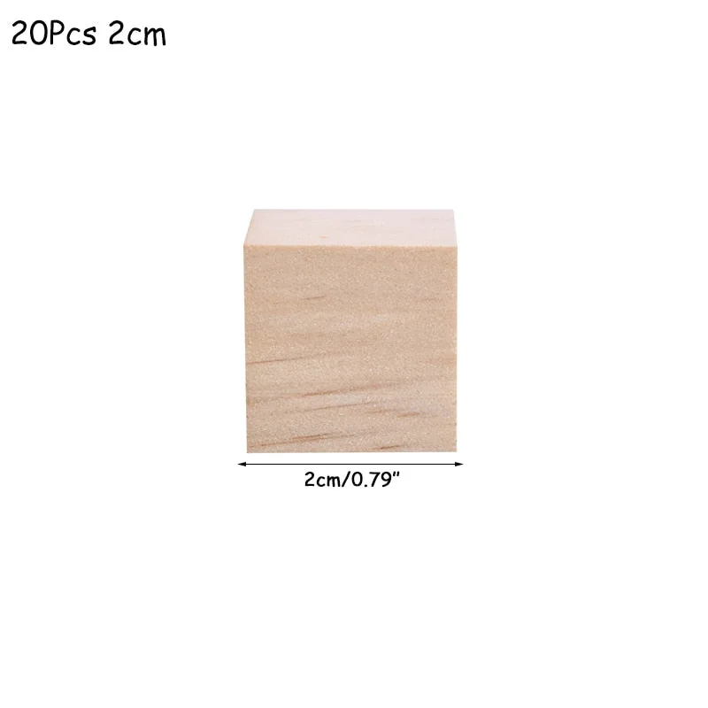 Wooden Square Blocks Unfinished Wood Solid Wood Cube Mini Cubes DIY Woodwork Craft Embellishment for Wedding Christmas Party
