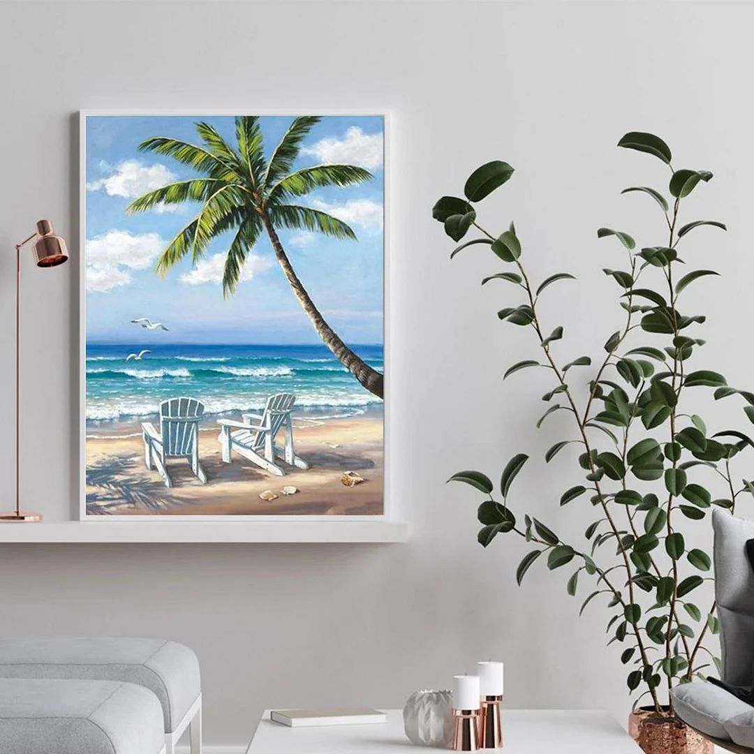 Full Embroidery Beach Counted Cross Stitch 11CT 3 Strand Cotton Needlework